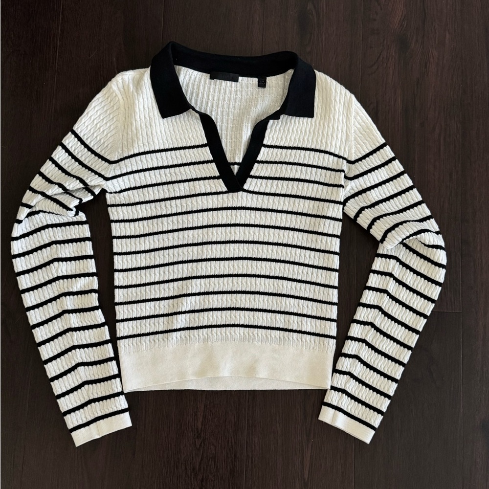 Designer Anthony Thomas Melillo - Stripe Cable Stitch Sweater - S